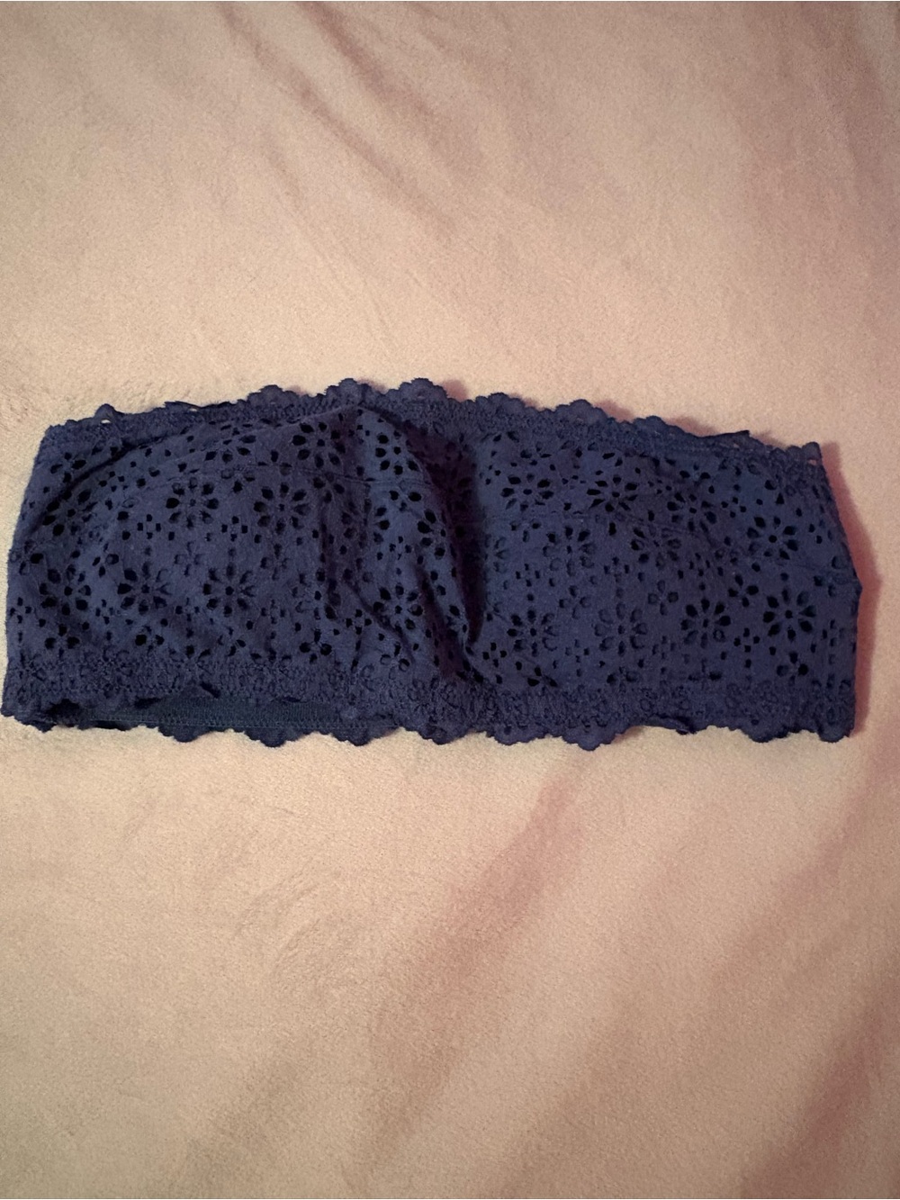 navy blue strapless bralette